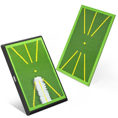 IMAYCC Golfmatte 2-Teilig Austauschbar – Übungsmatte mit Rutschfester Gummibasis für Schlagbahn-Analyse (Swing-Training) – Indoor & Outdoor Golfanfänger, Erwachsene & Kinder