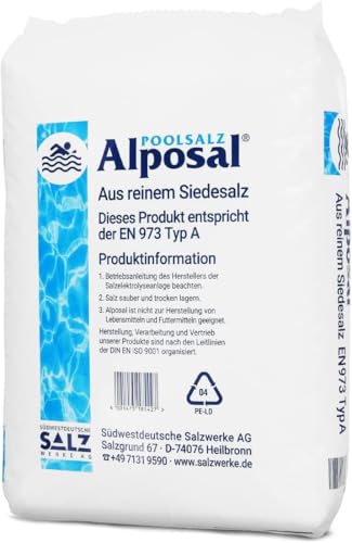 Alposal Poolsalz 25kg Poolsalz, Schwimmbadsalz, Chlorinator geeignet, Salzelektrolyse, Siedesalz