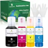 YUANQIMM 440ML Sublimationstinte für Epson EcoTank E102 E104 ET-2810 ET-2820 ET-2830 ET-4810 ET-2815 ET-2850 ET-2856 ET-2870 ET-4800 EcoTank Drucker für Heat Transfer Stoffe T-Shirts Keramik Tumbler
