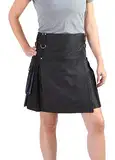 Damn Near Kilt 'Em Rhona Utility Kilt für Damen, Schwarz und Tartan, Large