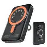 Magnetic Power Bank 12000mAh 22.5W Schnelles Laden Tragbares Ladegerät Wireless PowerBank mit LCD-Display Kleines USB-C Akkupack mit Mag-Safe für Smartphones Smartwatch
