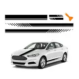 5 Stück Auto Aufkleber,1 Stück Motorhauben Aufkleber+2 Stück Auto Aufkleber Seite+2 Stück Spiegel Aufkleber,Wasserfeste Stylische Aufkleber Auto Tuning für Auto LKW SUV (Schwarz)
