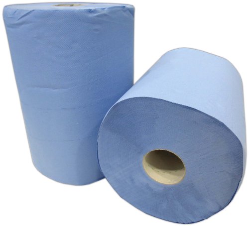 2x Putzrolle blau 2-lagig jew. 500 Blatt gesamt ca. 1000 Blatt ca. 36x36 cm perforiert saugstark Reinigungstücher Putzpapier Wischtücher