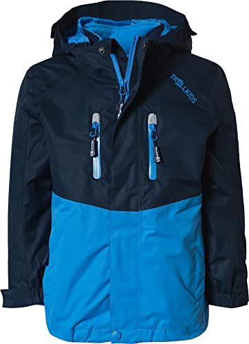 Trollkids Kinder Bryggen wasserdichte winddichte 3in1 Jacke, Marineblau/Mittelblau, Größe 152