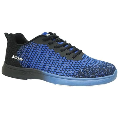 Pyramid Path Lite Seamless Mesh Bowlingschuhe für Herren, Schwarz/Königsblau, 42.5 EU