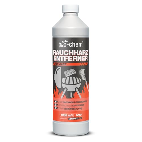 bio-chem Rauchharz-Entferner - 1000 ml - Backofen- und Grillreiniger Konzentrat für Gasgrill, Edelstahl, Gusseisen u.v.m. - Extrem kraftvolle Formel gegen hartnäckige Ablagerungen - Made in DE