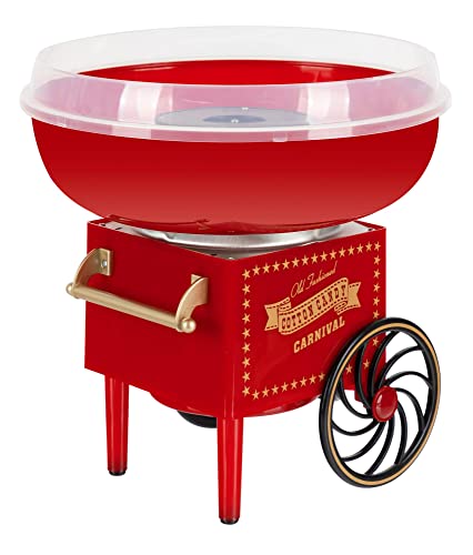 Stagecaptain CFM-500 Zuckerwattemaschine für Zuhause - Cotton Candy Maker für Kindergeburtstag - 500W Leistung für kurze Aufheizzeit - Für Zucker oder Bonbons geeignet - Leicht zu Reinigen - Rot