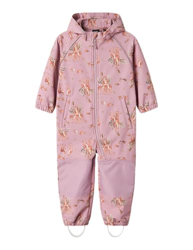 NAME IT Mädchen Nmfalfa08 Softshell Suit Aop1 Fo Noos Regenanzug, Lila, 92