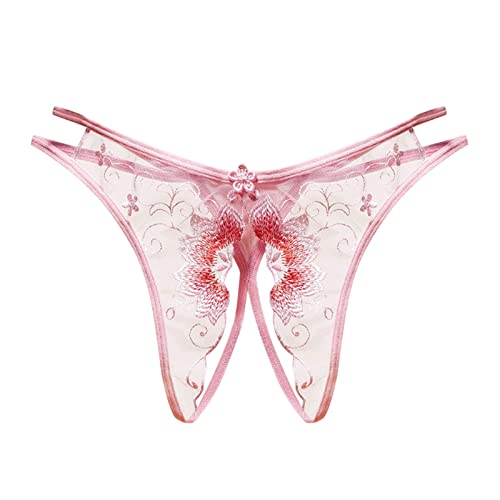Unterhosen Damen Baumwolle Unterwäsche Slip Transparente Mesh Tanga Open Crotch Unterwäsche Unterwäsche Herren Sexy Dessous Hemden (One Size)