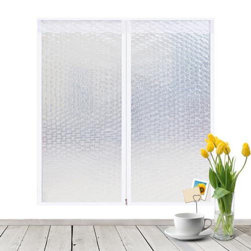puzzlegame Fensterisolierungsset für den Winter - Hitzebeständiges Fenster-Tür-Folien-Isolator-Set mit Reißverschluss - 100 x 80 cm winterfeste Schrumpfabdeckung, um kalte Luft für Räume und Zuhause