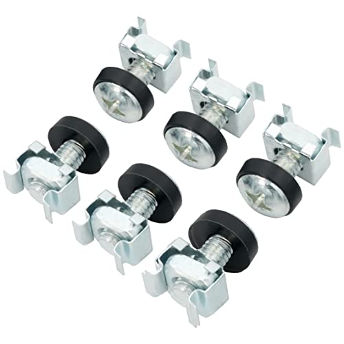 BIGtec 50 x Käfigmutter Montageschrauben Käfigmutternset M6 Montagesatz für 10" und 19" Schränke Netzwerk Schrauben Rack Käfigmuttern