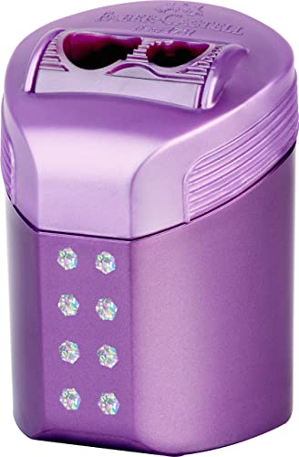 Faber-Castell RollOn Sparkle Doppelloch-Schärfkasten, in drei sortierten Farben