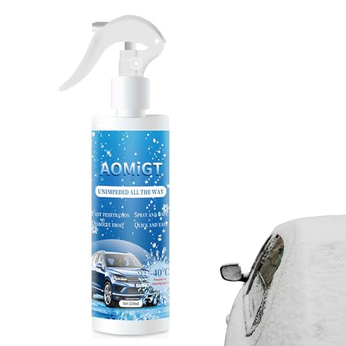 AOMiGT Enteiserspray Auto Scheibe, Scheibenenteiser Spray, Enteisungsspray, Auto Schneeschmelzspray Enteisungsmittel, Enteisungsmittel Auto für Auto-Scheiben Spiegel Scheinwerfer, 250ml
