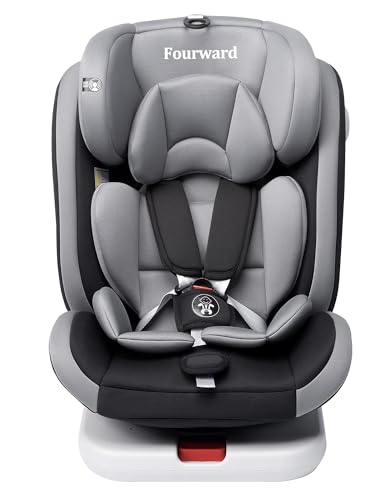 Fourward Baby Autositz Kindersitz 360°drehbar mit ISOFIX und Ruheposition, 40-150 cm / 0-12 Year / 9-36KG, 5-Punkt-Sicherheitsgurt, Kinderautositz, ECE R129