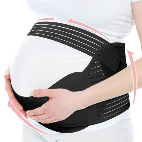 Fonyiunce Schwangerschaftsgurt Bauch, Bauchband Schwangerschaft Stützgürtel, Atmungsaktives Material, lindert Rücken, Schwangerschaftsgürtel, und Beckenbodenschmerzen Lindern und Unterstützen（XL）