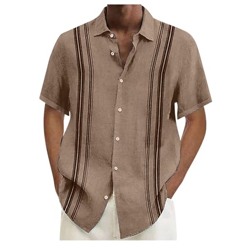 Leinenhemd Herren Hemd Kurzarm Sommerhemd Kuban Kragen Freizeithemd Casual Urlaub Leinen Shirts Regular Fit Männer Strand Oberteile Herren Hemd Mit Button Down Kragen Schwarz Gutschein Einlösen