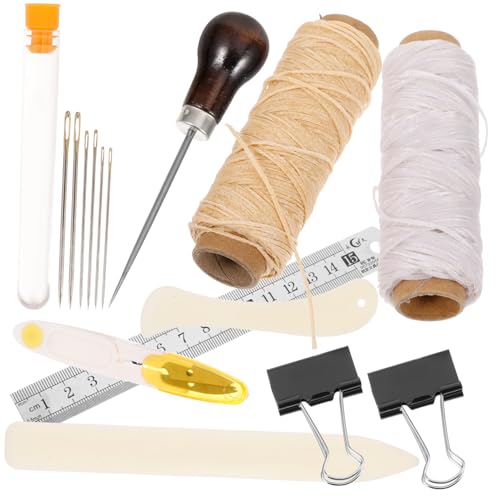Gadpiparty 4 Sätze Leder -DIY -Werkzeugset Reparatur Nähen Handwerk Herstellung Bausätze DIY-Nähwerkzeuge aus Leder Buchbau-Kit Lederwerkzeuge und Zubehör Buchbindebedarf Buchbinderei Plastik