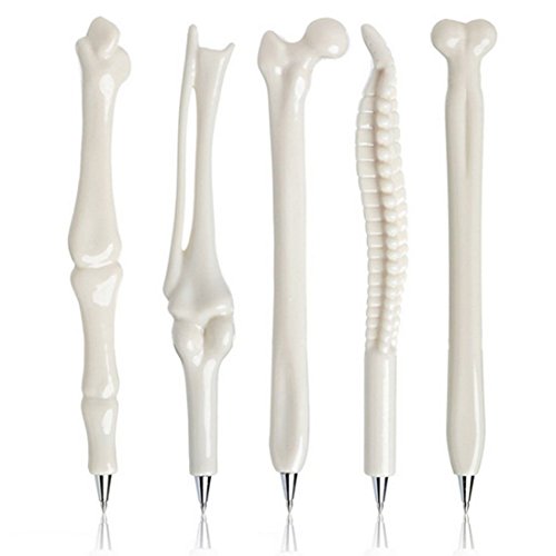SGerste Kugelschreiber in Knochenform, 0,7 mm, schwarze Tinte, für Ärzte, Krankenschwestern, Mediziner, Geschenk, Schule, Büro, Schreibwaren (Knochenschwarz)