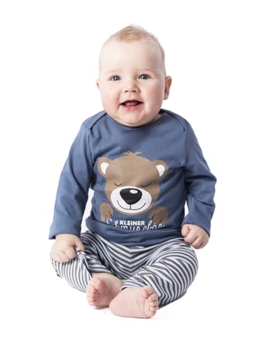 Baby - Jungen Schlafanzüge Kleiner Schmusebär, Blau, 86/92