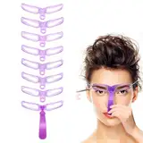 OUDQFCJ 8 Stück Wiederverwendbare Augenbrauen Schablonen Für Anfänger, DIY Augenbrauen Stempel, Brauenpinsel, 3D Schablone Augenbrauen Karte