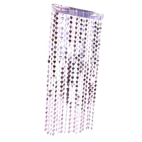 Zerodeko Liebesvorhangband Party Herz Girlande Wand Valentinsgrüße Herzvorhang Glücklich Dekorationen Hängendes Glitzerherz Schimmernder Vorhang Quastengirlande Herz Dekoration Rot Plastik