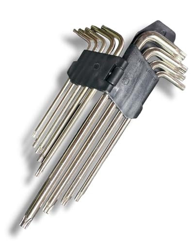 Terryshop74 9 Stück lange Torx-Schlüssel Größe T10 T15 T20 T25 T27 T30 T40 T45 T50 Chrom-Vanadium-Stahl
