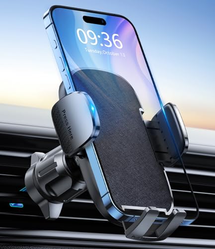EOIWUY Handyhalterung Auto, [Upgraded Stabilere Haken] Handyhalter Auto Lüftung EIN-Knopf-Release, 360° Drehbar KFZ Handyhalterung Kompatibel mit iPhone 16/15/14/13, Galaxy und Andere 4-7" Smartphones