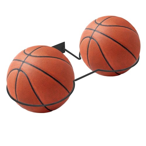 Glugahrif Wandmontierte Basketballregal, Ball Display Wandspeicher - Wall vertikaler Basketball Display Metallhalter,Platzsparende praktische Fußballständer für Garage, Werkzeugraum