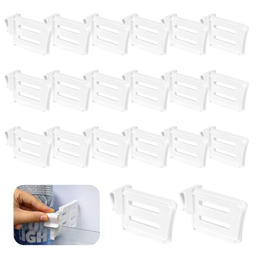 20pcs KüHlschrank Trenner KüHlschrank Organizer SeitentüR Aufbewahrungsteiler Einstellbare Lagerregal FüR Gefrierschrank, Eier, Obst, GeträNke Und Lebensmittel Trennen (Weiß)