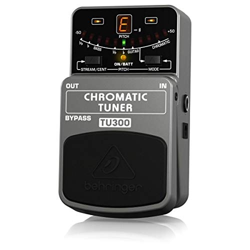 Behringer TU300 Chromatic Tuner für Gitarre & Bass mit 7 Stimmmodi LED-Display Mute-Funktion & Bypass - Professioneller Stimmgerät-Pedal für Live & Studio
