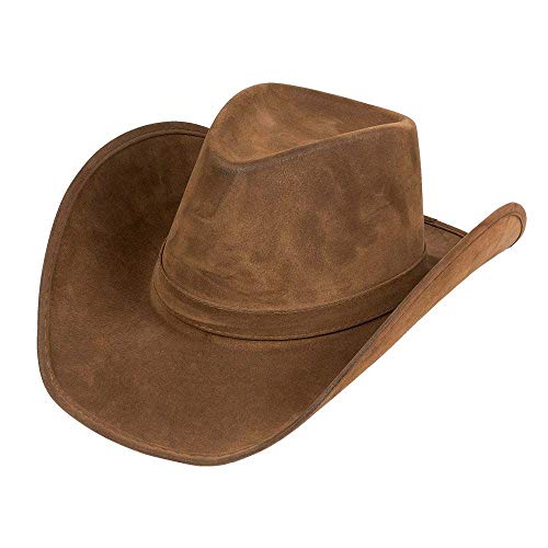 Boland - Hut Wyoming, Kunstleder Optik, Cowboy Hut, Wilder Westen, Ranger, Kopfbedeckung, Kostüm, Karneval, Mottoparty, Braun