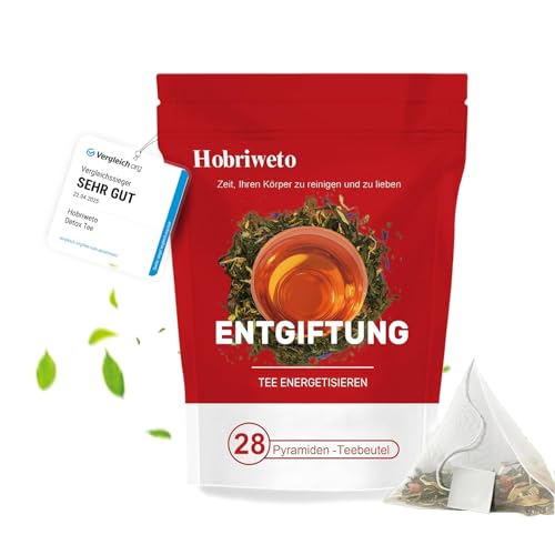 Detox Tee für Abnehmen, 28 Tage Gewichtsverlust Detox Tee – Natürliche Kräutermischung mit Camellia, Ginseng & Taraxacum – Fördert Stoffwechsel & unterstützt Balance, Koffeinfreier