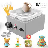 Mini Töpferscheibe, 2000RPM Elektrische Töpferscheibe Keramik mit Abnehmbarem ABS-Becken und 6,5/10 cm Drehteller Keramik Maschine für Keramikarbeiten Keramik Clay Art Craft Geschenk Heimwerken