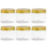 Hopbucan 6-Teiliges Plastikglas mit Deckel, Transparentes Glas mit Deckel, Plastik-Einmachglas, Kosmetik-AufbewahrungsbehäLter, Schleim-Aufbewahrungsglas