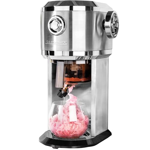 GASTROBACK Slush Maschine für Zuhause, Ice Shaver Machine - Slushy Maker für Frozen Cocktail, Snow Cone, Slusheis, Granita und Crushed / Shaved Ice - Einstellbare Raspelstärke und Einfüllmenge