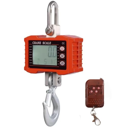 CDZHLTG 1000kg Elektronische Kranwaage Hängewaage Digitalgewicht Industriell Kranwaage mit Fernbedienung & professionellem Haken zum Aufhängen Hochleistungs-Hängewaage Crane Maßstab