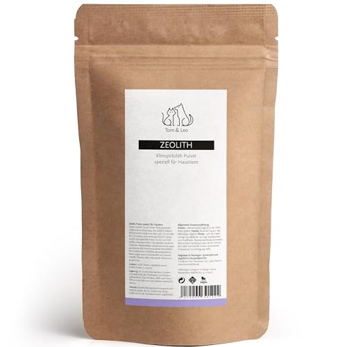 Tom&Leo Zeolith Pulver 1000g mit 95% Klinoptilolith Anteil | Premium Qualität für Haustiere | Hund, Pferd, Katze und viele mehr