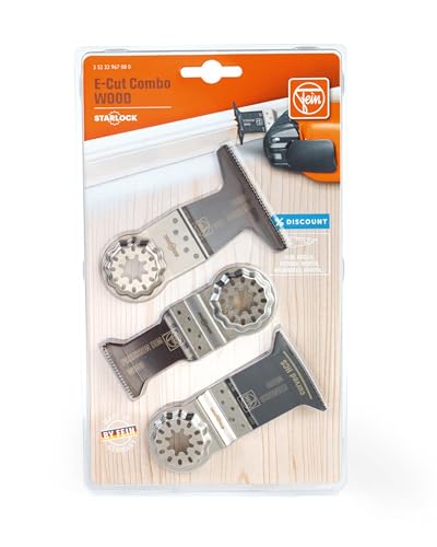 Fein E-Cut Combo Starlock Wood Tauchsägeblätter (3 teiliges Set, für Sägearbeiten in Holzwerkstoffen, Aufnahme Starlock) 35222967080