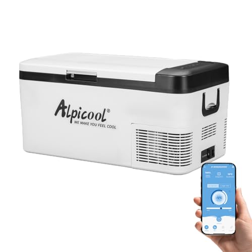 Alpicool K18 18L Kompressor Kühlbox Klein Elektrische Mini Kühlschrank Gefrierbox 12v mit USB Anschluss für Auto, Lkw, Boot, RV und Steckdose, -20℃-20℃