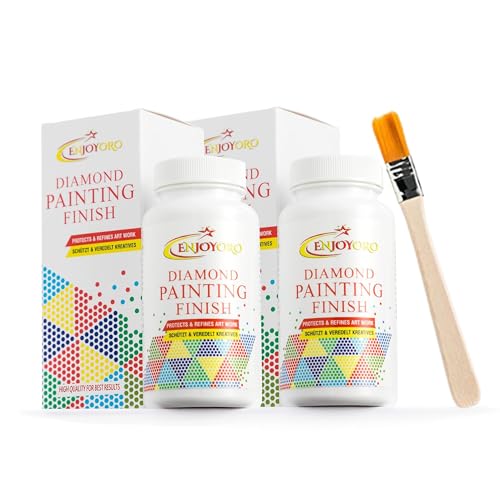 ENJOYORO® Diamond Painting Finish - Transparente Schutzversiegelung - dauerhaft geschützt und veredelt - Diamant Painting Zubehör - vielseitig verwendbar (2x150g)