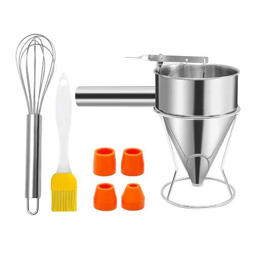 Teigspender, Pfannkuchen und Waffeln, Edelstahl-Designs mit Ständer und einfacher Reinigung