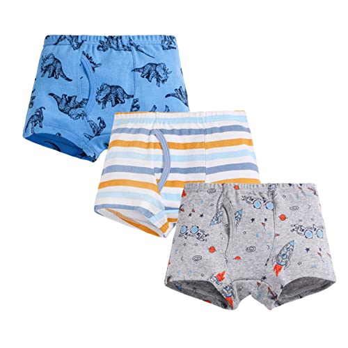 BOTCAM Unterhose Junge 98/104 Unterwäsche Niedlichen Cartoon Briefs Shorts Hosen Baumwolle Unterwäsche Trunks 3 STÜCKE Unterhose 128 (Blue, 4-5 Years)