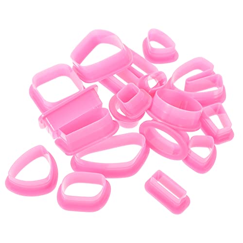 Hohopeti 18 Stk Lehmform runde tonausstecher Tonformen Mini Produkt modellierwerkzeug modelierwerkzeug multifunktionswerkzeug schmuck Polymer-Ton-Form praktischer Tonschneider Plastik Rosa