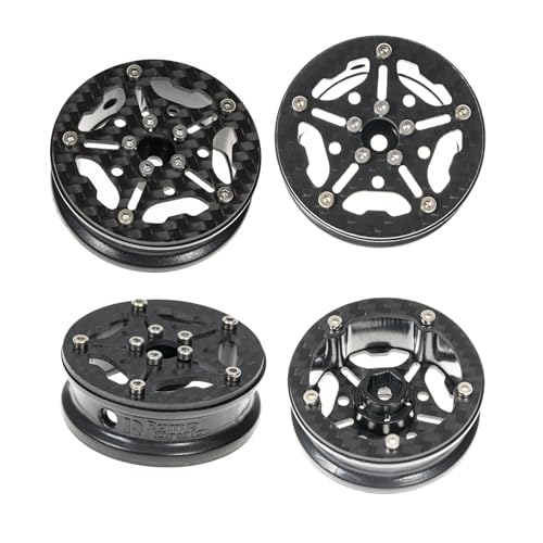 RampCrab 1,8" (46 mm) Super Wheels, Beadlock-Felgen aus Kohlefaser, passend für SCX24, TRX4M, FCX24, FCX24M, CR18P, Stil H