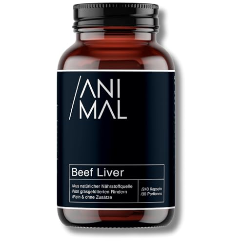 Animal Based Rinderleber [240 Kapseln] - Natürliches Eisen, Vitamin A, B12, Kupfer - Grass Fed Beef Liver - Weidequalität aus Neuseeland - Optimale Nährstoffaufnahme - Halal zertifizierte Rohstoffe