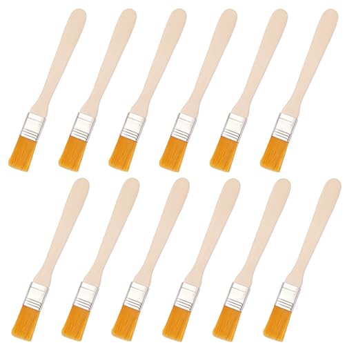 YPYMOD 12 Stück Kleine Pinsel, Pinsel Lack Fensterpinsel mit Holzgriff für Pinsel Farben Kunst Malerbedarf Lacke Malerei DIY Streichen von Wänden(13cm)