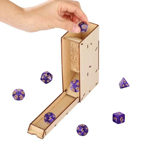 DND Oktopus Monster Würfeltablett, zusammenklappbarer Würfelturm aus Holz, DND Zubehör, Tischspiel Tools für RPG, tragbare, Faltbare Würfelbox Aufbewahrung (Würfel Nicht im Lieferumfang enthalten)