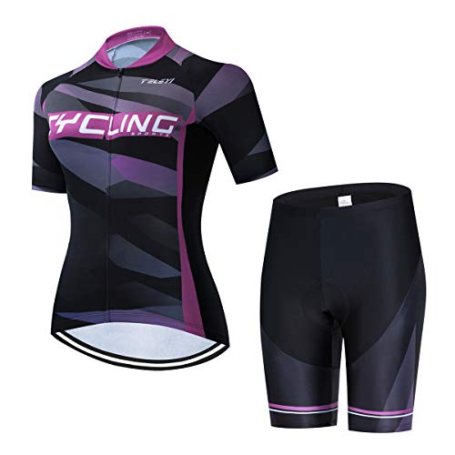 Damen Radtrikot Set Trägerhose Anzüge Sommer Rennrad Kleidung, Cc6510-1, 38