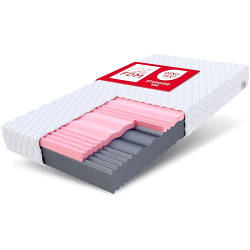 FDM Select MAX Double Matratze 200x200 cm Kaltschaum Höhe 24 cm Härtegrad H3 und H4 Visco-Schaum Öko-Tex Allergikergeeignet Jersey Bezug Waschbar