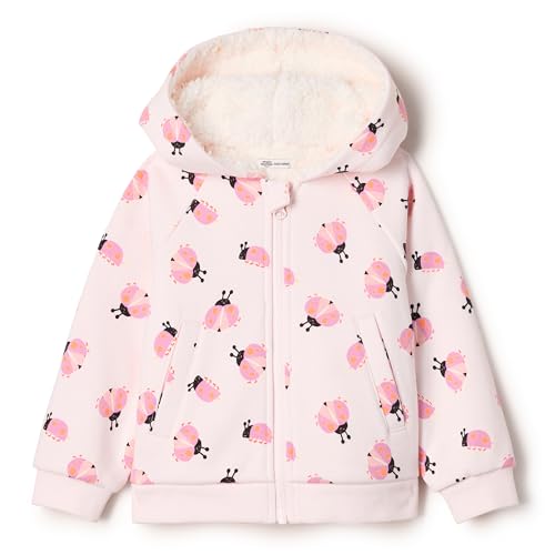 Amazon Essentials x Sofia Grainge Unisex Baby Kapuzenpullover mit Reißverschluss, Blassrosa Marienkäfer, 0-3 Monate
